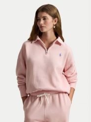 Polo Ralph Lauren Bluza 211B18685008 Różowy Relaxed Fit. Czerwone bluzy damskie Polo Ralph Lauren, xs, bez wzorów, z bawełny, bez ramiączek, bez kaptura. Za 819.99 zł.