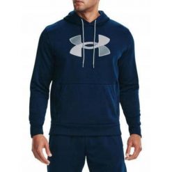 Bluza na co dzień męska UNDER ARMOUR FLEECE ciepła z kapturem. Niebieskie bluzy męskie Under Armour, m, bez wzorów, casualowe, bez ramiączek, z kapturem. Za 149.00 zł.