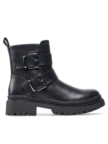 Jenny Fairy Botki WS5680-16 Czarny. Czarne botki damskie Jenny Fairy, bez wzorów, ze skóry, bez obcasa, na płaskiej podeszwie, bez zapięcia. Za 119.99 zł.