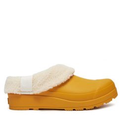 Klapki Hunter. Żółte klapki damskie Hunter, bez wzorów, bez obcasa, bez zapięcia. Za 419.99 zł.