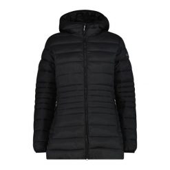 Długa kurtka puchowa z kapturem na zamek Sorona Aura damska CMP. Czarne kurtki sportowe damskie CMP, bez wzorów, z puchu, bez ramiączek, z kapturem, trekkingowe. W wyprzedaży za 469.50 zł.