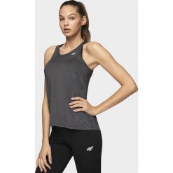 Top treningowy damski. Topy damskie 4F, bez wzorów, z dzianiny, bez kołnierzyka, bez ramiączek. Za 59.99 zł.