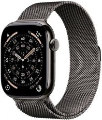 Smartwatch Apple Watch 11 GPS + Cellular 46mm Slate Titanium Milanese Loop M/L Grafitowy (MFD44ET/A). Szare zegarki smartwatch Apple, bez wzorów. Za 4,662.79 zł.