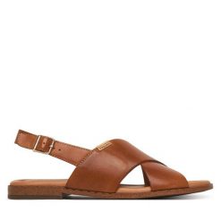 Sandały Pikolinos. Brązowe sandały damskie Pikolinos, bez wzorów, bez obcasa, na płaskiej podeszwie, bez zapięcia. Za 489.99 zł.