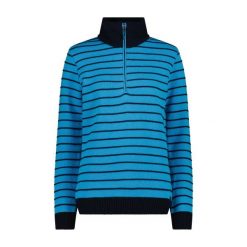 Sweter damski CMP. Niebieskie swetry nierozpinane damskie CMP, na zimę, bez wzorów, eleganckie, bez kołnierzyka, bez ramiączek. Za 340.00 zł.