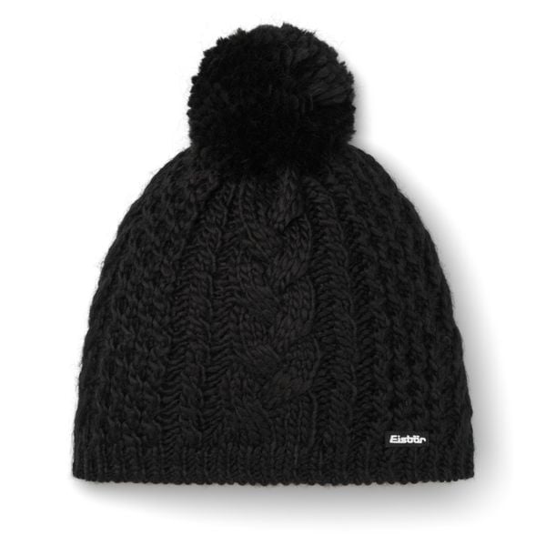 Czapka Eisbar Afra Pompon MÜ. Czarne czapki damskie Eisbar, na zimę, bez wzorów, z materiału, sportowe. Za 179.90 zł.