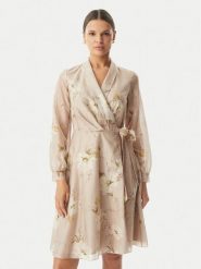 Rinascimento Sukienka koktajlowa CFC0128000003 Beżowy Regular Fit. Brązowe sukienki damskie Rinascimento, l, bez wzorów, z lyocellu, wizytowe, bez kołnierzyka, bez ramiączek. Za 819.99 zł.