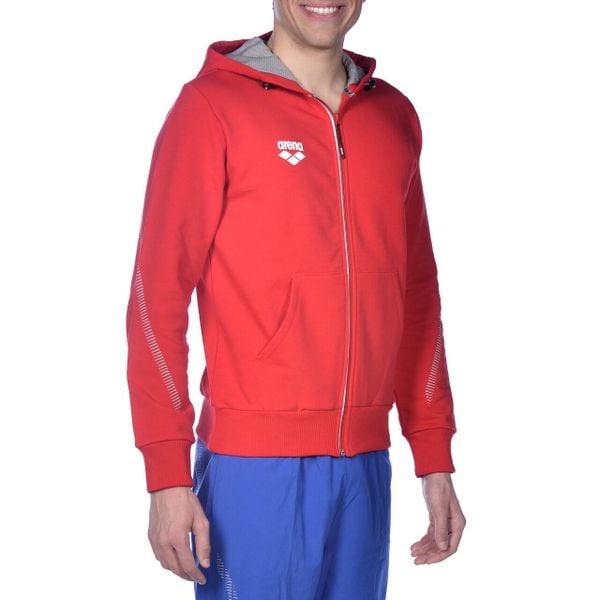 Bluza Arena Team Line Hooded Jacket z kapturem. Czerwone bluzy damskie ARENA, xl, bez wzorów, sportowe, bez ramiączek, z kapturem. Za 109.99 zł.