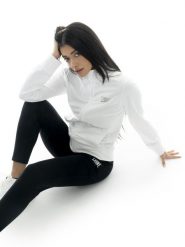 Bluza z bawełna z zamek błyskawiczny na co dzień. Zielone bluzy damskie LEONE 1947 APPAREL, xl, bez wzorów, z bawełny, bez ramiączek, bez kaptura. Za 383.11 zł.