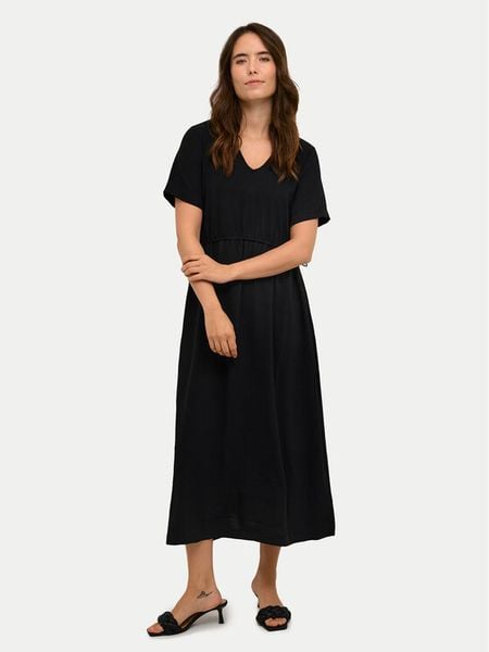 Kaffe Sukienka codzienna Dea 10508615 Czarny Regular Fit. Czarne sukienki damskie Kaffe, na co dzień, bez wzorów, z syntetyku, bez kołnierzyka, bez ramiączek, proste. Za 149.99 zł.