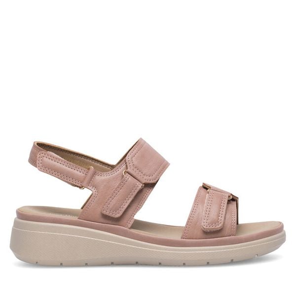 Sandały Clara Barson. Czerwone sandały damskie Clara Barson, bez wzorów, bez obcasa, na płaskiej podeszwie, bez zapięcia. Za 99.99 zł.