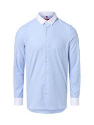 Finshley & Harding London Koszula Mężczyźni Slim Fit Bawełna niebieski|biały, 35-36. Białe koszule męskie Finshley & Harding London, m, bez wzorów, z bawełny, bez kołnierzyka, bez ramiączek. Za 159.95 zł.