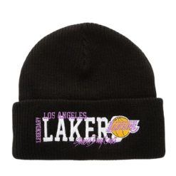 Czapka z dzianiny Mitchell & Ness Billboard Los Angeles Lakers. Czarne czapki męskie Mitchell & Ness, bez wzorów, z dzianiny. Za 198.50 zł.