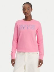 Versace Jeans Couture Bluza 80HAIT01 CF01T Różowy Regular Fit. Czerwone bluzy damskie Versace Jeans Couture, xs, bez wzorów, z bawełny, bez ramiączek, bez kaptura. Za 579.99 zł.