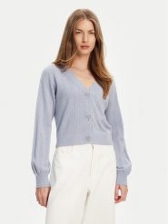 Guess Kardigan W5YR01 Z2ZK2 Niebieski Regular Fit. Niebieskie kardigany damskie Guess, s, z aplikacjami, z wiskozy, bez kołnierzyka. Za 339.99 zł.
