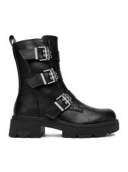 DeeZee Botki HX22030-96 Czarny. Czarne botki damskie DeeZee, bez wzorów, z materiału, bez obcasa, na płaskiej podeszwie, bez zapięcia. Za 219.99 zł.