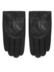 Calvin Klein Rękawiczki LV04D8119G Czarny. Czarne rękawiczki męskie Calvin Klein, bez wzorów, ze skóry. Za 329.99 zł.