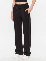 Guess Spodnie dresowe V3RB21 K7UW2 Czarny Regular Fit. Czarne spodnie dresowe damskie Guess, z aplikacjami, z dresówki. Za 279.99 zł.