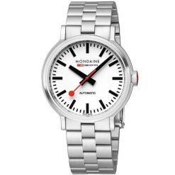Zegarek męski Mondaine MST.4161B.SJ, Automatic, 41mm, 3ATM. Szare zegarki męskie mondaine, bez wzorów, z materiału, ze stali. Za 3,362.60 zł.