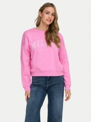 ONLY Bluza 15254183 Różowy Loose Fit. Czerwone bluzy damskie ONLY, s, bez wzorów, z bawełny, bez ramiączek, bez kaptura. Za 109.99 zł.