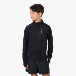 Bluza Polarowa Rozpinana Trening Junior Swedemount Ultra Light Full Zip B. Czarne bluzy sportowe męskie SWEDEMOUNT, bez wzorów, z polaru, bez kaptura, do biegania. Za 169.99 zł.