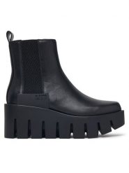United Nude Botki Grip Chelsea LO V 110320116 Czarny. Czarne botki damskie United Nude, bez wzorów, ze skóry, bez obcasa, na koturnie, bez zapięcia. Za 1,539.00 zł.