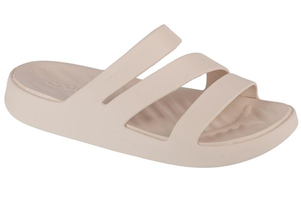 Klapki damskie Crocs 209587160. Brązowe klapki damskie Crocs, bez wzorów, z materiału, bez obcasa, bez zapięcia. Za 274.00 zł.