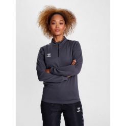 Damska bluza dresowa half zip Hummel Authentic. Szare bluzy damskie Hummel, bez wzorów, z dresówki, sportowe, bez ramiączek, bez kaptura. Za 234.00 zł.