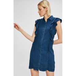 Vero Moda - Sukienka Cole. Niebieskie sukienki damskie Vero Moda, na co dzień, m, bez wzorów, z lyocellu, casualowe, bez kołnierzyka, bez ramiączek, mini, proste. W wyprzedaży za 49.90 zł.
