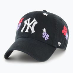 Czapka z daszkiem 47 Brand MLB New York Yankees Flora CLEAN UP. Czarne czapki damskie 47 Brand, bez wzorów. Za 139.99 zł.