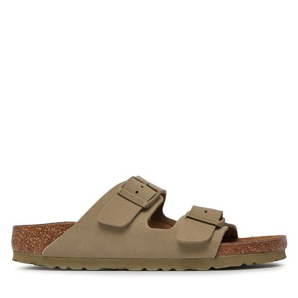Klapki Birkenstock. Brązowe klapki damskie Birkenstock, bez wzorów, bez zapięcia. Za 279.99 zł.