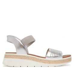 Sandały Skechers. Szare sandały damskie Skechers, bez wzorów, bez obcasa, na płaskiej podeszwie, bez zapięcia. Za 319.99 zł.