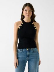 Guess Sweter 181286 Czarny Classic Fit. Czarne swetry nierozpinane damskie Guess, xl, z aplikacjami, bez kołnierzyka, bez ramiączek. Za 519.99 zł.