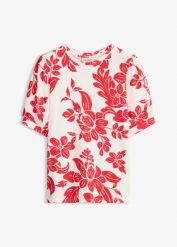 T-shirt z miękkiej mieszanki wiskozy. Białe t-shirty damskie bonprix, bez wzorów, z wiskozy, bez kołnierzyka, bez ramiączek. Za 44.99 zł.
