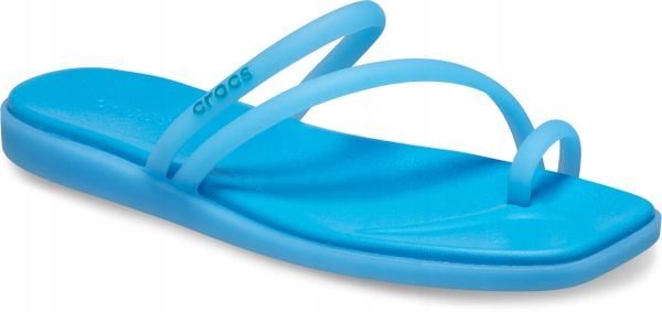 Klapki Dla Dorosłych Crocs Miami Frosted Toe Loop Women. Niebieskie klapki damskie Crocs, bez wzorów, z materiału, bez zapięcia. Za 159.99 zł.