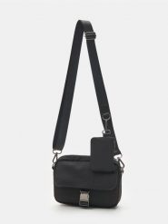 Torebka crossbody z dodatkową saszetką - czarny. Czarne saszetki i nerki męskie Sinsay, małe. Za 35.99 zł.