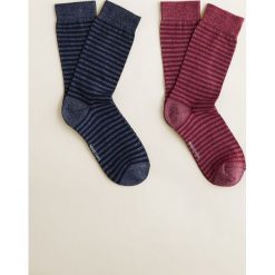 Mango Man - Skarpety Mouline (2-pack). Niebieskie skarpety męskie Mango Man, bez wzorów, z bawełny. W wyprzedaży za 24.90 zł.