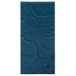Komin chusta wielofunkcyjna z wełny merino lightweight. Niebieskie szaliki męskie Buff, bez wzorów, z materiału. Za 112.99 zł.