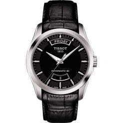 PROMOCJA ZEGAREK TISSOT Couturier Automatic T035.407.16.051.02. Czarne zegarki męskie TISSOT, bez wzorów, z materiału, ze stali. W wyprzedaży za 1,988.80 zł.