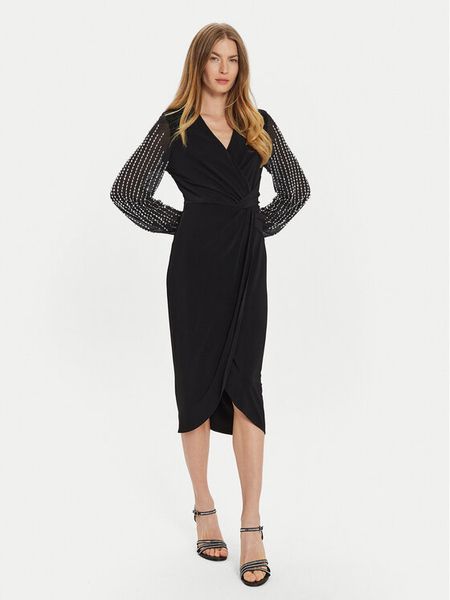 Joseph Ribkoff Sukienka koktajlowa 243726 Czarny Regular Fit. Czarne sukienki damskie Joseph Ribkoff, bez wzorów, z syntetyku, wizytowe, bez kołnierzyka, bez ramiączek. Za 1,549.00 zł.