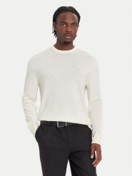 Calvin Klein Sweter LV04LB305G Écru Regular Fit. Swetry męskie Calvin Klein, m, bez wzorów, z wełny, bez kołnierzyka, bez ramiączek. Za 519.99 zł.