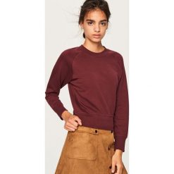 Bluza z bawełny organicznej - Bordowy. Czerwone bluzy damskie Reserved, l, bez wzorów, z bawełny, bez ramiączek, bez kaptura. Za 59.99 zł.