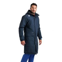 Parka Arena Team Solid. Niebieskie parki damskie ARENA, na zimę, xs, bez wzorów, z materiału, klasyczne, bez kołnierzyka, z kapturem. Za 719.50 zł.