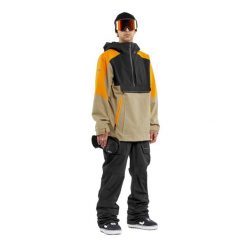 Kurtka snowboardowa męska Volcom Brighton Pullover. Brązowe kurtki sportowe męskie Volcom, na zimę, m, bez wzorów, bez kaptura, narciarskie. W wyprzedaży za 1,162.15 zł.