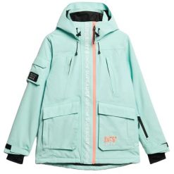 Damska kurtka narciarska Superdry Ultimate Rescue. Niebieskie kurtki sportowe damskie Superdry, bez wzorów, bez ramiączek, bez kaptura, narciarskie. Za 1,423.65 zł.