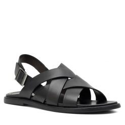 Sandały GINO ROSSI. Czarne sandały męskie Gino Rossi, bez wzorów, bez zapięcia. Za 249.99 zł.