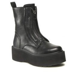 Trzewiki Jenny Fairy. Czarne botki damskie Jenny Fairy, bez wzorów, bez obcasa, na koturnie, bez zapięcia. Za 159.99 zł.