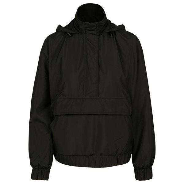 Parka dla kobiet Urban Classic panel. Czarne parki damskie Urban Classics, na zimę, bez wzorów, bez kaptura. W wyprzedaży za 178.50 zł.