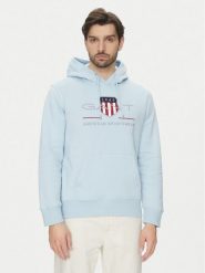 Gant Bluza Archive Shield 2047082 Niebieski Regular Fit. Niebieskie bluzy męskie GANT, m, bez wzorów, z bawełny, bez ramiączek, bez kaptura. Za 579.99 zł.