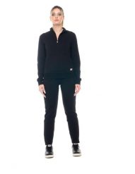 Bluza z bawełna z zamek błyskawiczny na co dzień. Białe bluzy damskie LEONE 1947 APPAREL, bez wzorów, z bawełny, bez ramiączek, bez kaptura. Za 252.56 zł.